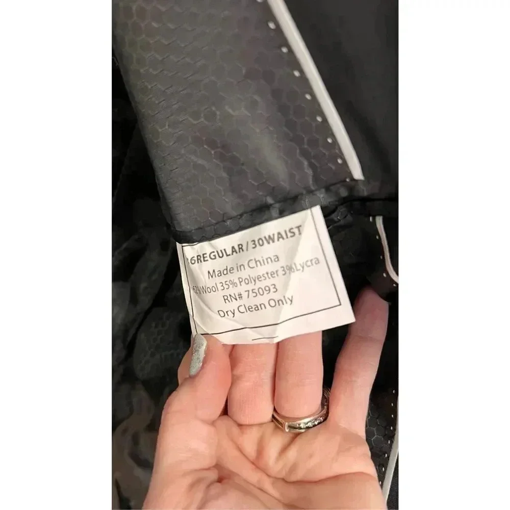 Linea Uomo Mens Black Square  Pattern 2-Button Front Blazer Sports Coat Size 36R